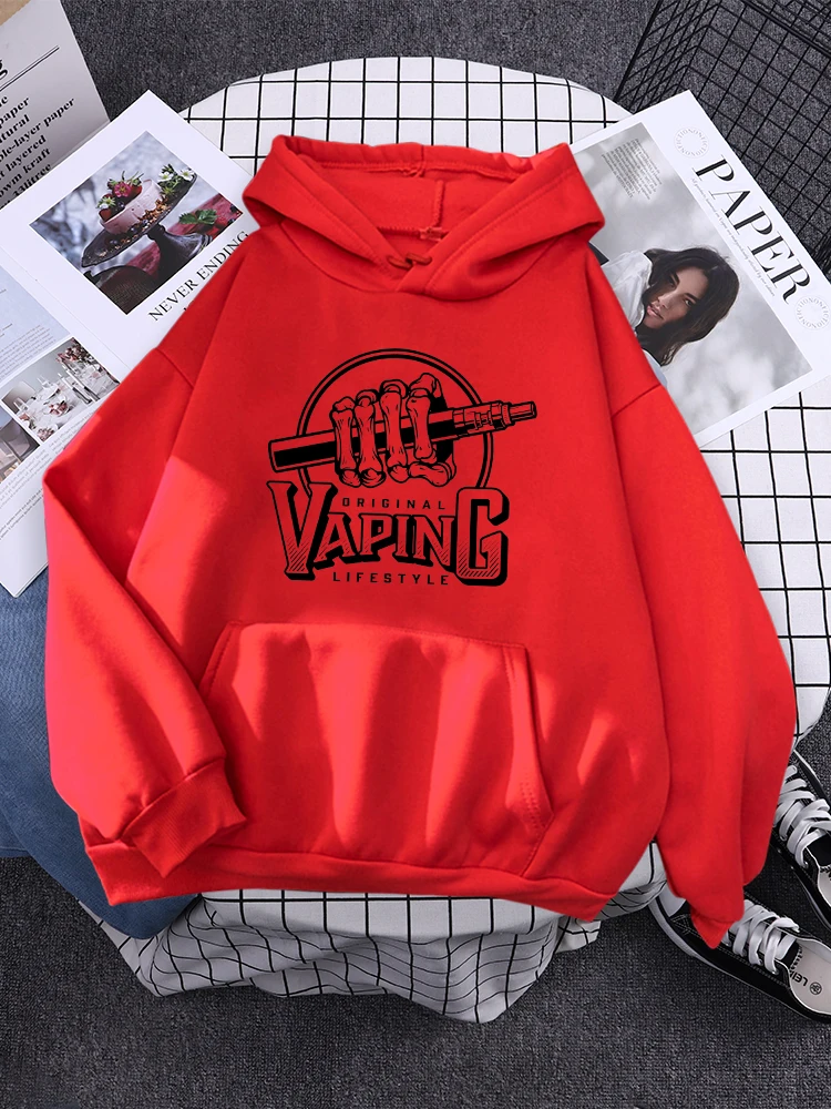 Electronic Cigarette In Vape We Trust Women Hoodie Fashion Loose Pullover Creativity Fleece Sweatshirt Hip Hop Warm Sportswear