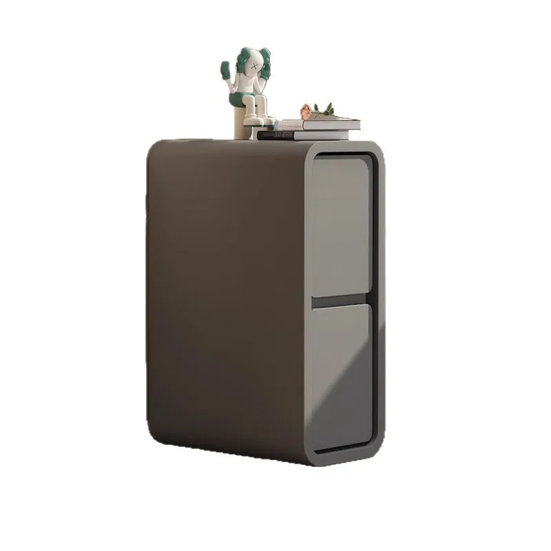 Extremely narrow solid wood bedside table, black small ultra-narrow crevice bedside storage cabinet