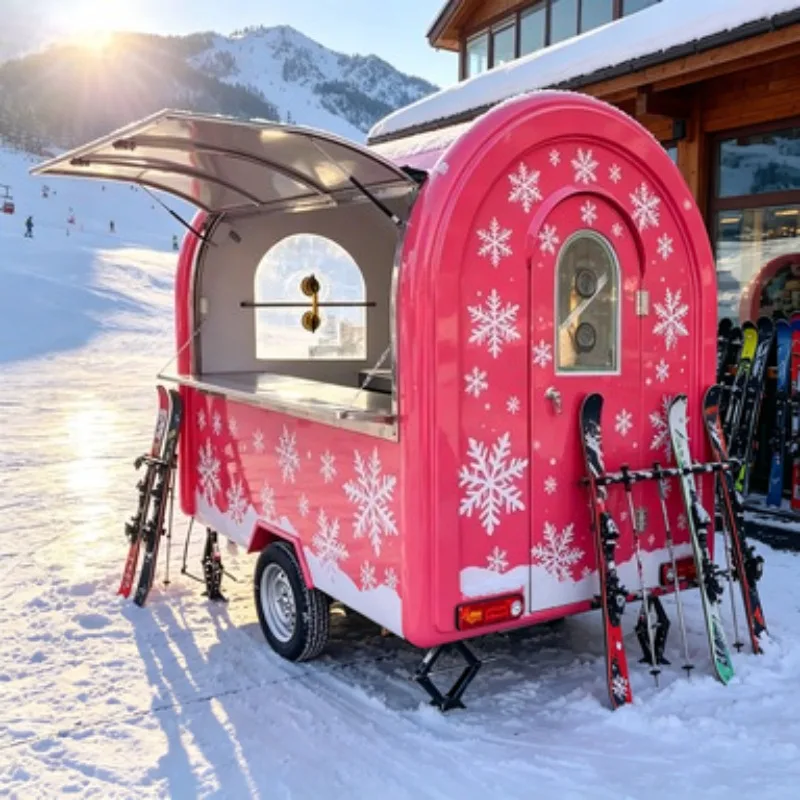 Hot Dog BBQ Mobile Kitchen Trailer with Freezer for Sale Commercial Use