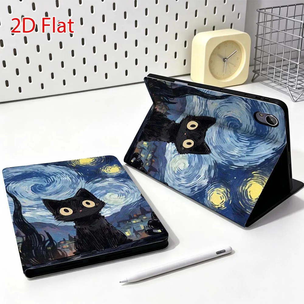 Cartoon Black Cat Starry Night Popular For Huawei MediaPad MatePad Honor Pro V6 9 V8 X9 12 X 13.3 SE 11 11.5 Inch Tablet Case