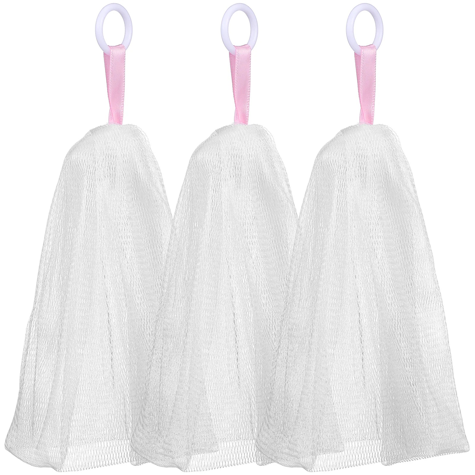 3 Pcs Facial Cleanser Foaming Net Soap Bags Mesh Bath Nets Saver Pouches Shower