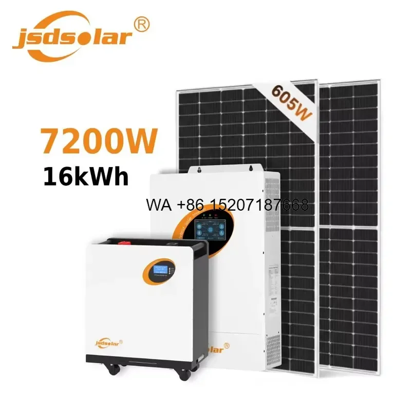 Wmwmnu Complete Solar Energy System 7200W 10000W 10kW 12kW with Smart Hybrid Inverter Lithium Battery Easy Installation