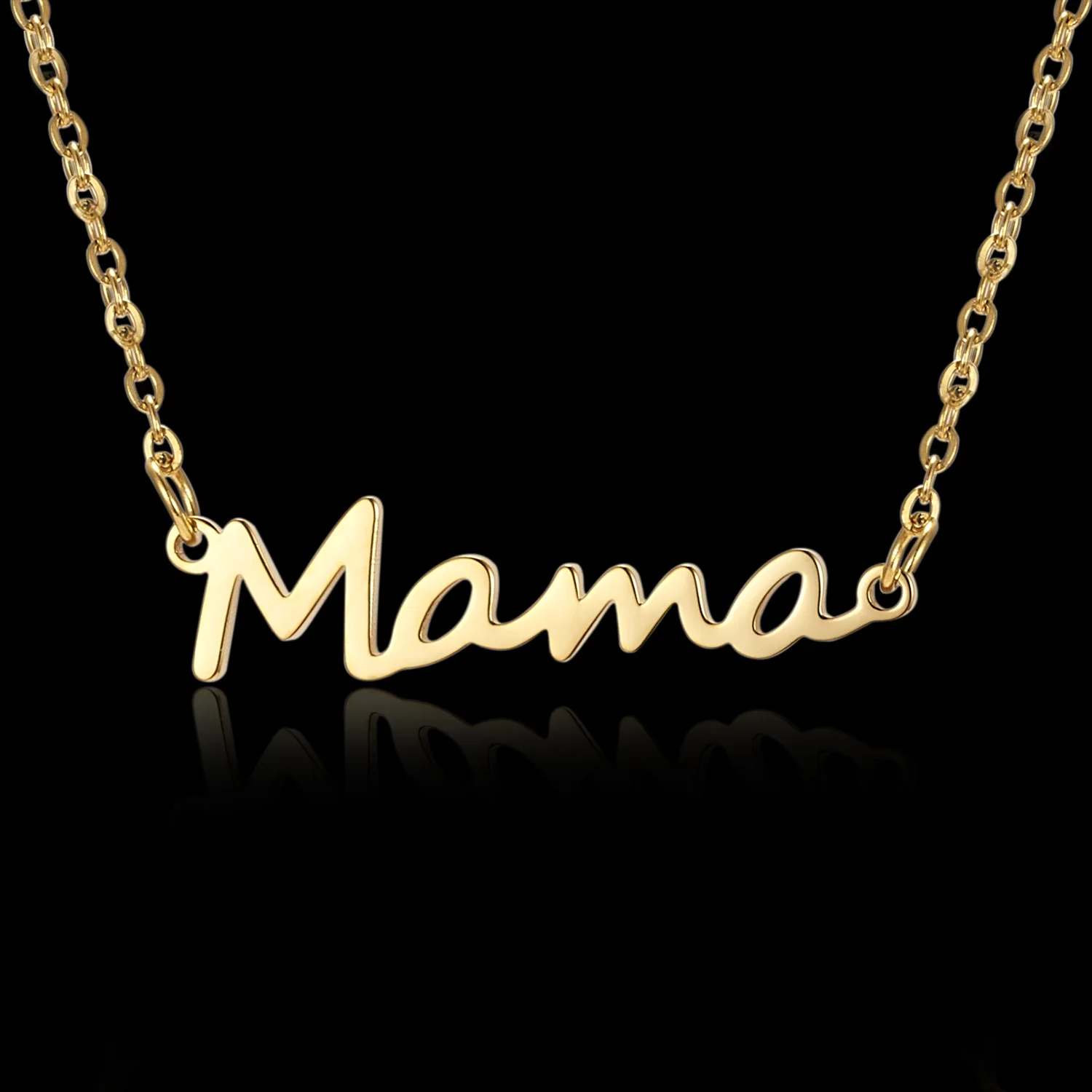 Mother's Day Mama Letter Pendant Necklace for Women Stainless Steel Collar Mom Clavicle Chain for Wife Choker Jewelry Best Gifts