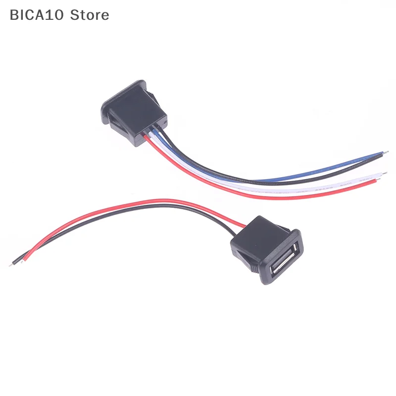 1 buah 2 Pin 4 Pin USB 2.0 konektor Port pengisi daya USB 2.0 Jack wanita dengan kabel pengisi daya USB soket Dropship