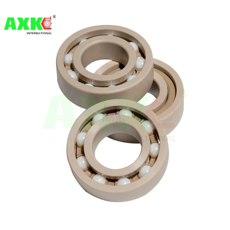PEEK corrosion and high temperature resistant bearings 6300 6301 6302 6303 6304 6305 6306 6307 ceramic ball