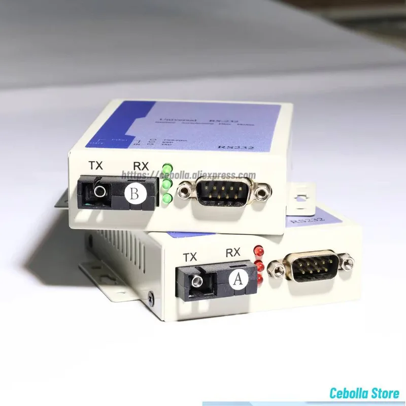

Serial RS232 Optical Fibre Media Converter Fiber Modem Simplex SM 20Km SC ST FC DB9 Pin Connector