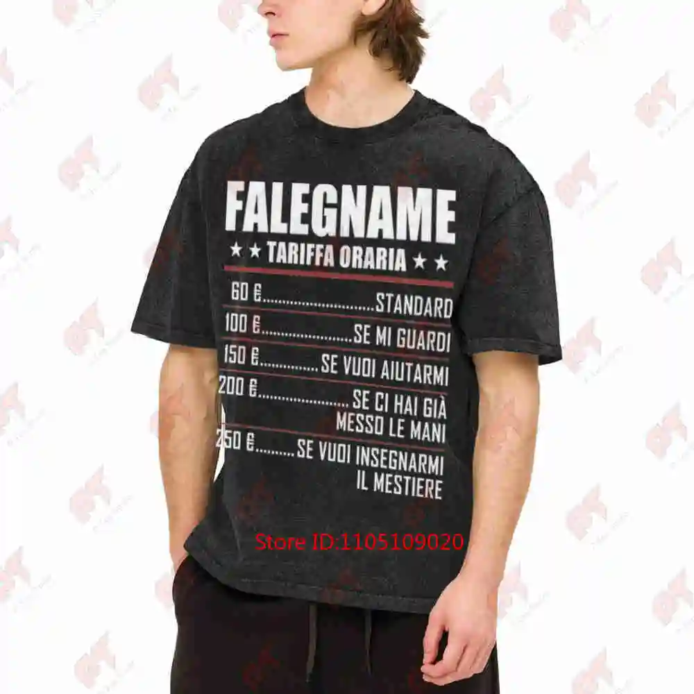Funny Carpenter Joiner Hourly Wages Italian Vintage Washed Tee Pure Cotton T-Shirt