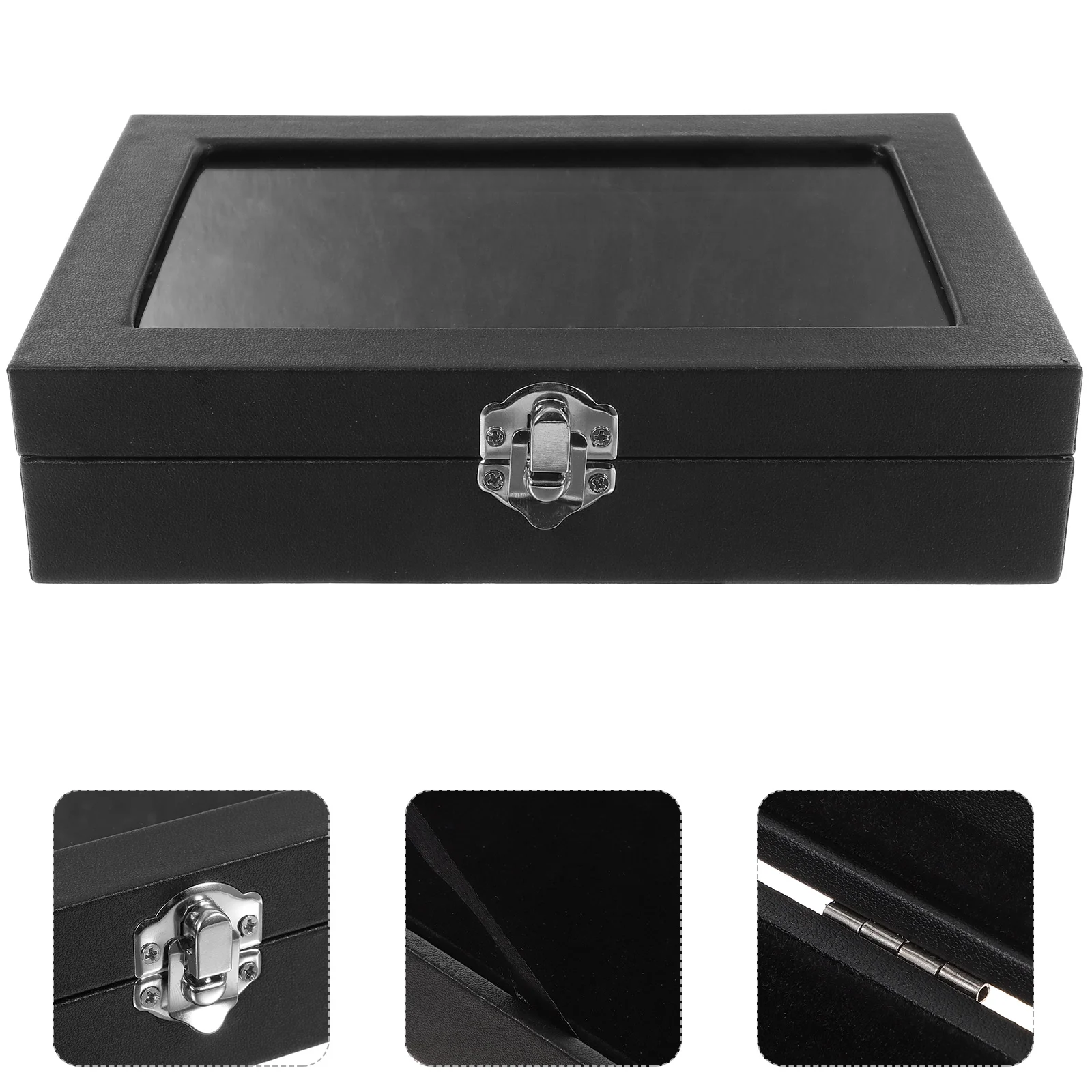 Holder Badge Storage Box Earring Lapel Pin Brooch Case Organizer Black Display Necklace