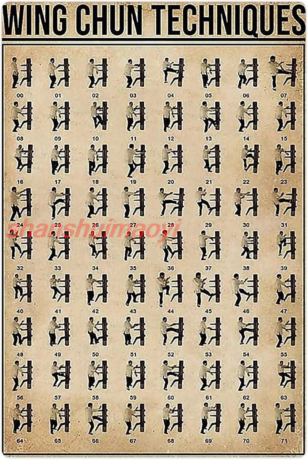 8x12 IN Wing Chun Techniques Metal Tin Signs Wing Chun Knowledge Science Posters Wing Chun Beginner's Guide Gift Plaque GOOD