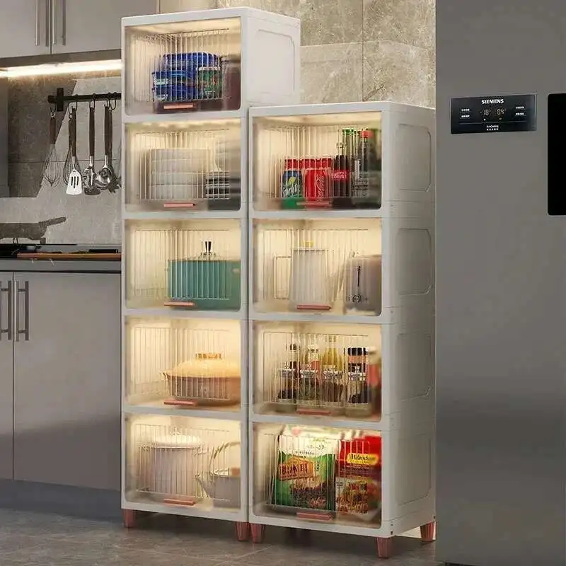 

Nordic Living Room Floor Flip Snack Storage Cabinet Simple Kitchen Cabinets Multi-layer Pot Rack Cupboard Home Kitchen Furniture