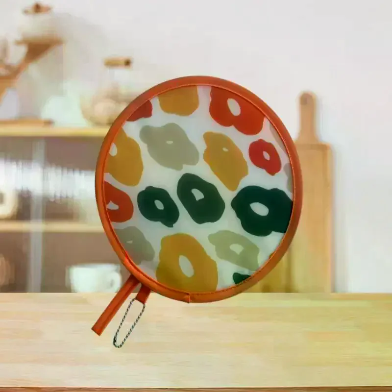 Foldable Round Hand Fan With Cute Colorful Prints And Portable Hanging Chain Perfect For Summer Outdoor Trips Daily Use