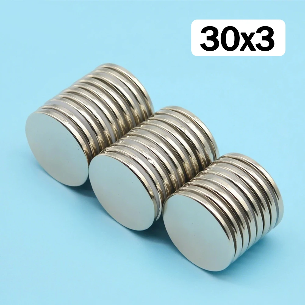 Neodymium Magnet 30x3mm Round NdFeB High Adsorption Shock Resistant Laboratory Use Daily Household (89)
