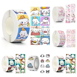 500Pc/Roll Sanrio Stickers Kawaii Cinnamoroll Melody Kitty  Cartoon Graffiti Sticker for Water Bottle Laptop Gifts Kids Toys