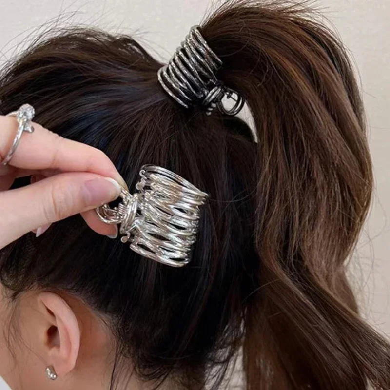 Ponytail Hair Rings Clips Hair Clips Women Stainless Steel Cool Hair Hairpin Simple Magic Lazy Braider Tool Hair Accessories