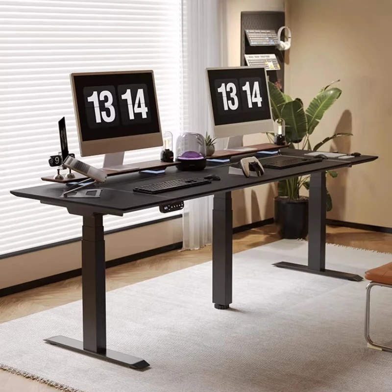 Three-motor double lifting desk long desk office electric lifting table leg stand home e-sports computer desk