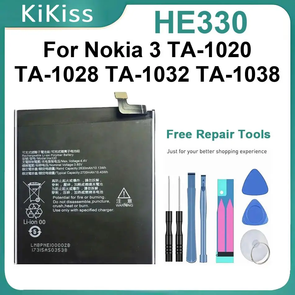 Mobile Phone Battery HE330 For Nokia 3 TA-1020 TA-1028 TA-1032 TA-1038 Li-Ion Polymer Batteries