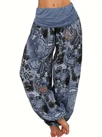 Plus Size 1XL-8XL Woman‘s Fashion  Multi-color Digital Printed Harem Pants Trousers Ladies Long Leg Wide Leg Pants Pants - Image 2
