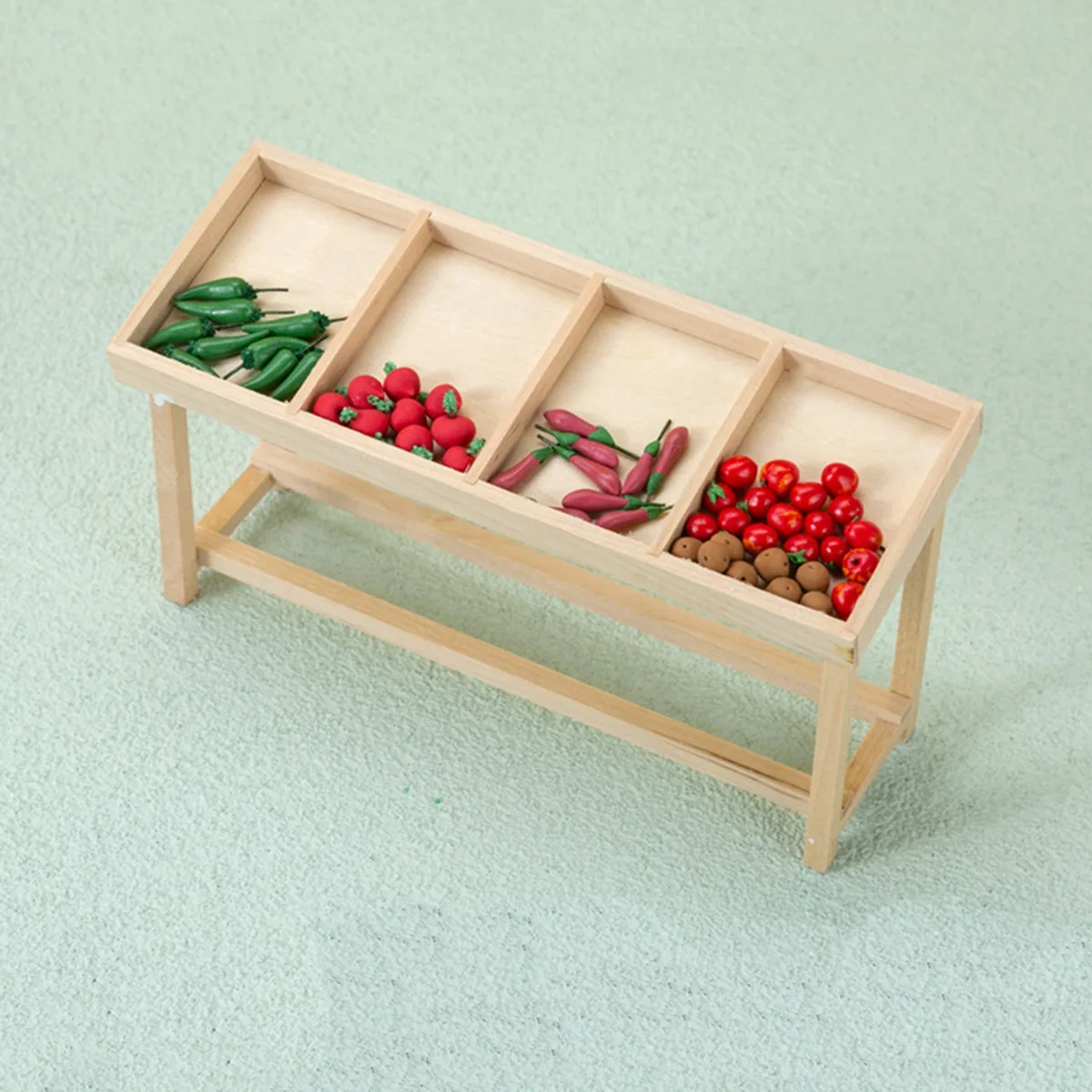 1:12 Dollhouse Miniature Fruit Vegetable Rack Storage Rack Supermarket Fruit Rack Stall Model Play House Kid Toy