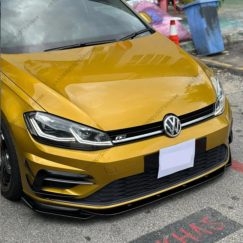 맥스톤 스타일 자동차 프론트 범퍼 립 턱 스포일러 스플리터 (폭스바겐 골프 Mk7.5 R-라인&R 2017-2020 프론트 범퍼 캡 스포일러 바디킷) 썸네일 2