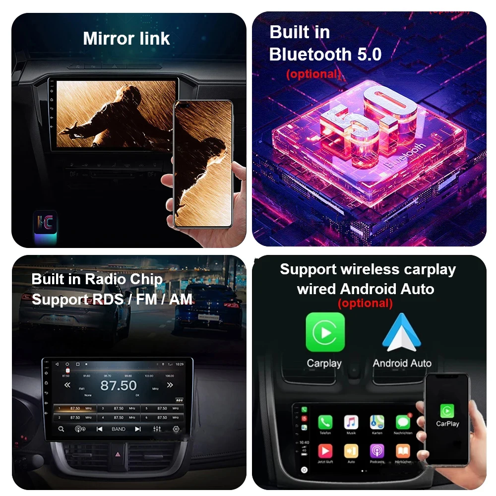 Carplay Wireless Android For NISSAN MICRA KICKS 2017 - 2019 Car Radio Multimedia Player Touch Screen 9 Inch 5G Wifi GPS Display