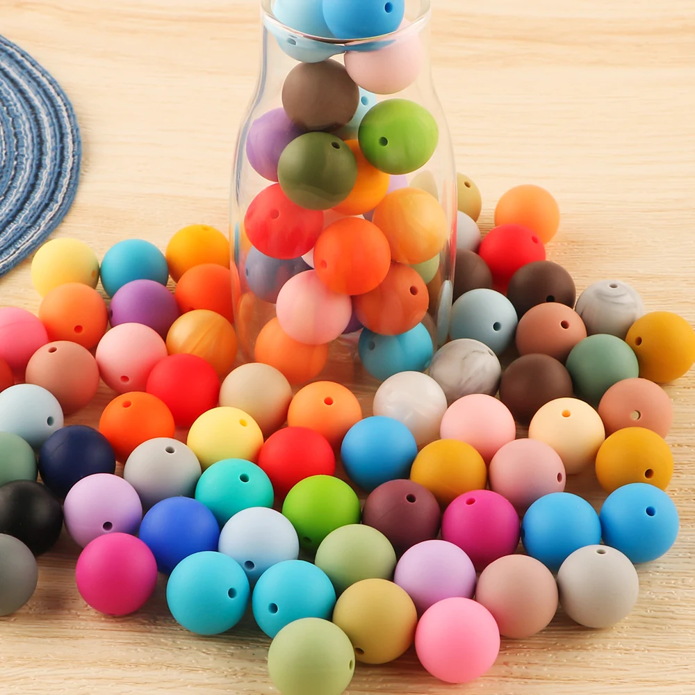 Sunrony 30pcs 19mm Perles Silicone Round Beads For Jewelry Making DIY Bracelet Necklace Pen Etc Handmade Product Accessories