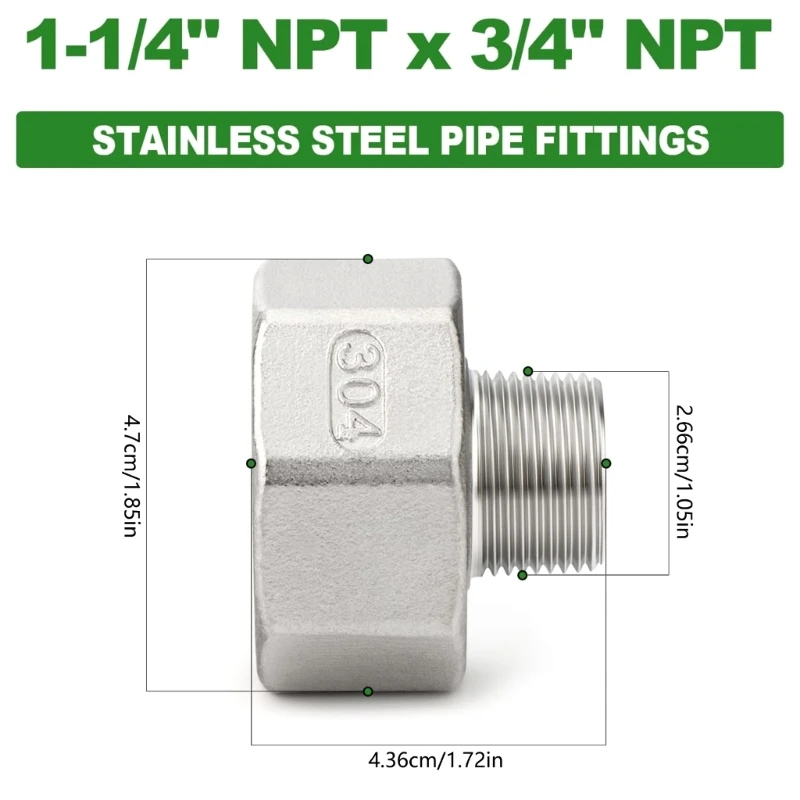   工業用グレードのステンレス鋼NPT継手 1.2インチから3/4インチのパイプ接続