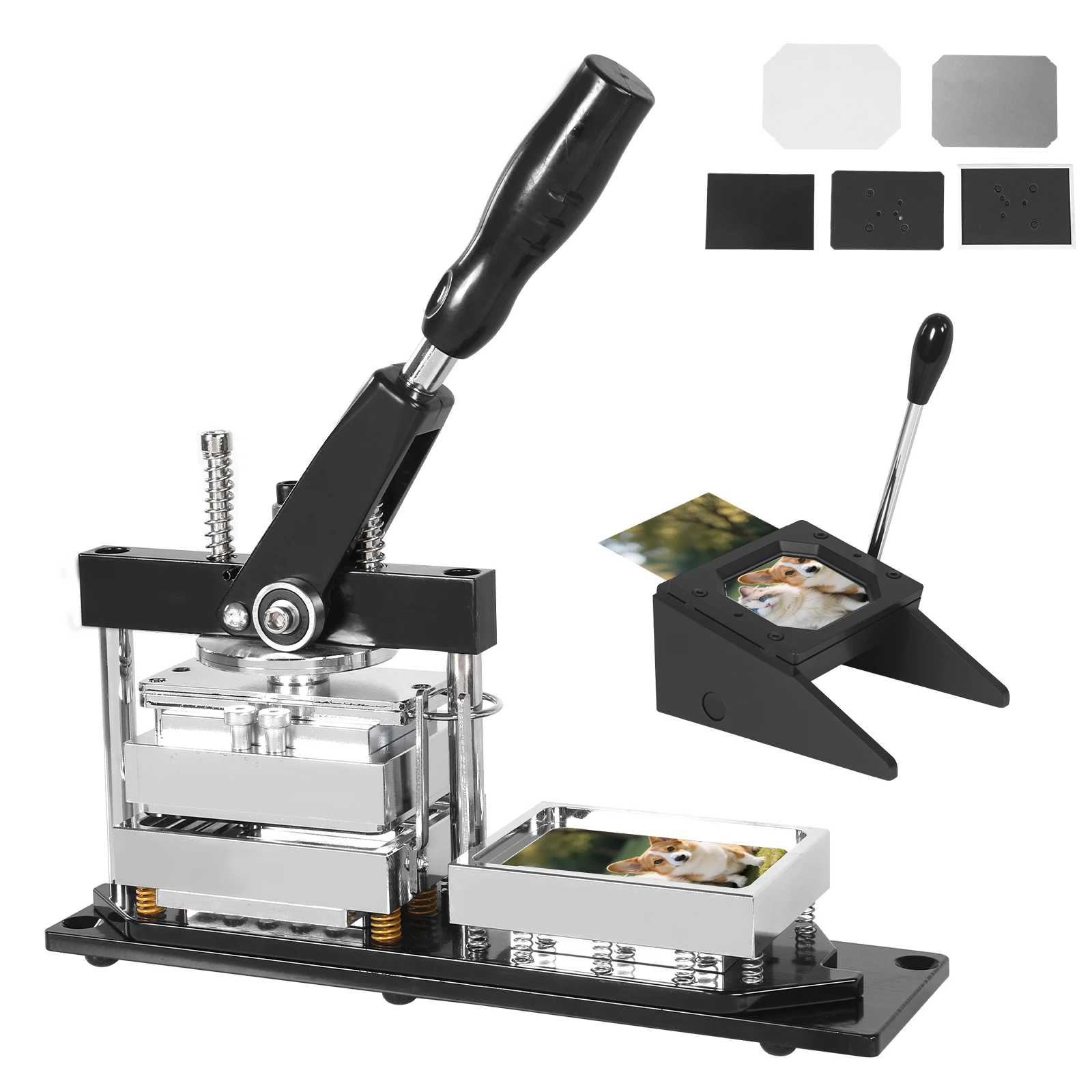 

3.5x2.5in Rectangle Fridge Magnet Maker Machine Kit Refrigerator Sticker Making Machine with Paper Cutter & 100 Sets Supplies