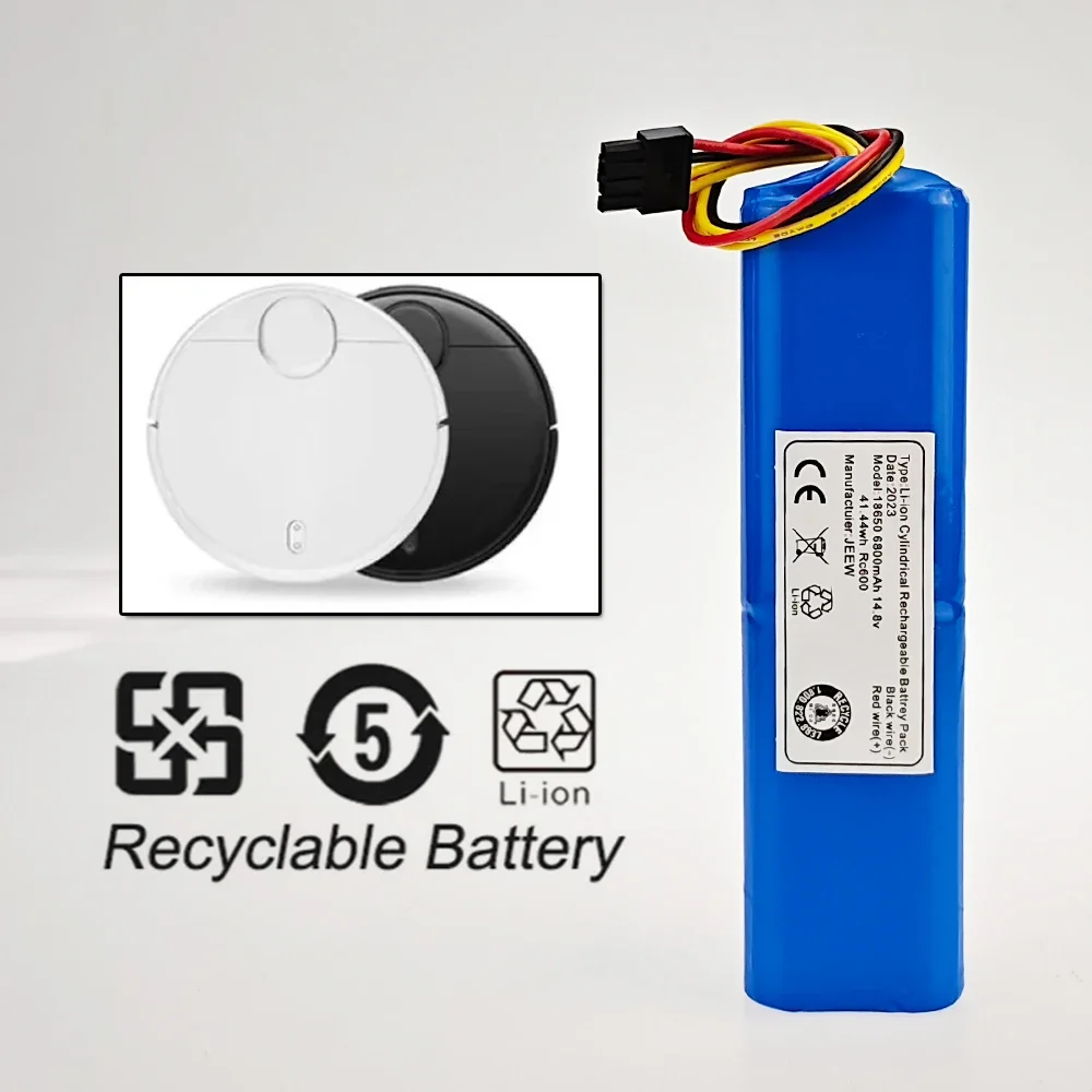 

14.8V 4S2P 6800mAh Battery pack ,Replacement For XiaoMi Lydsto R1 Roidmi Eve Viomi S9 Dreame D9 Robot Vacuum Cleaner battery