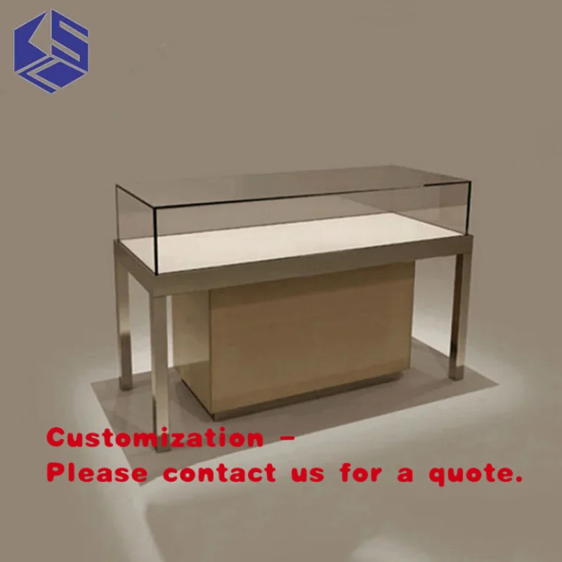 

Витрина для ювелирных изделий из дерева и стекла с LED-подсветкой, прочная конструкция, для розничных магазинов