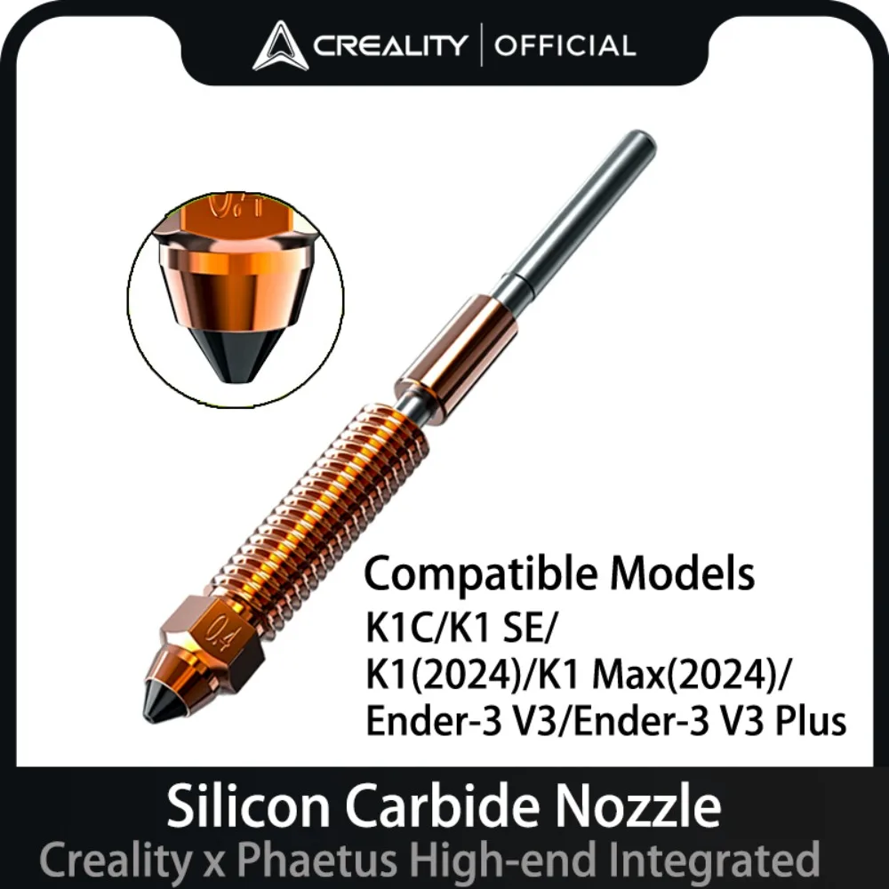 Creality X Phaetus Silicon Carbide Nozzle High-end Integrated Nozzle K1（2024）/K1 Max（2024）/K1C/K1 SE/Ender-3 V3/Ender-3 V3 Plus