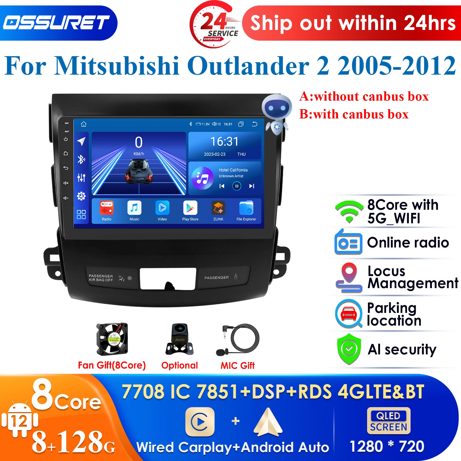 

Carplay 4G 9'' 7862 DSP 2din Android Car Radio for Mitsubishi Outlander Xl 2 Peugeot 4007 Citroen C-Crosser Multimedia Video GPS