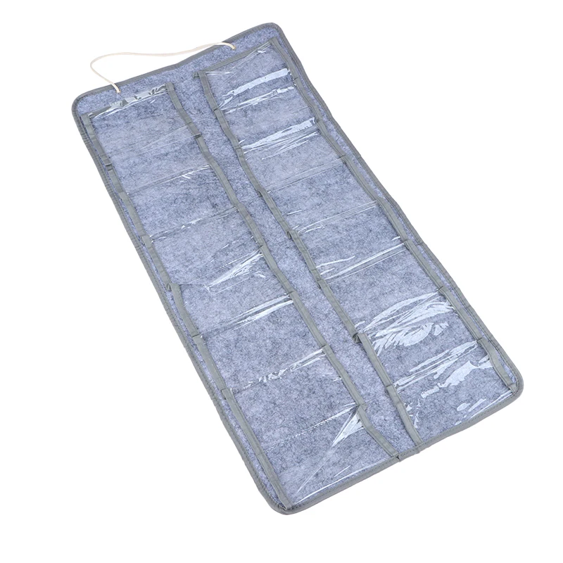 16 Slots Felt Eyeglasses Stand Holder For Sunglasses Glasses Storage Display Hanging Bag Wall Pocket Storage Box Organizer Bags