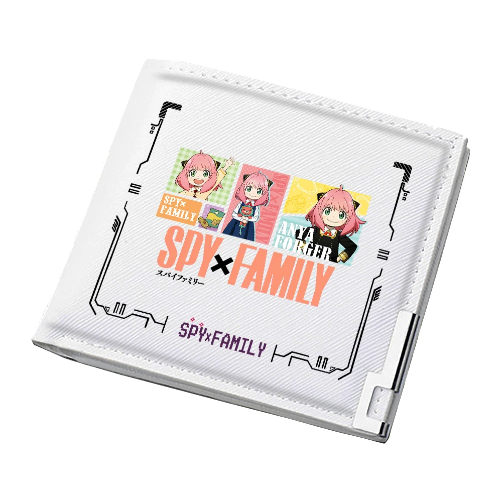 

SPY×FAMILY Kawaii ID Card Holder Аниме Короткие кошельки Белые тонкие кошельки для девочек Симпатичная сумка для денег из искусственной кожи с героями мультфильмов Мини-клатч
