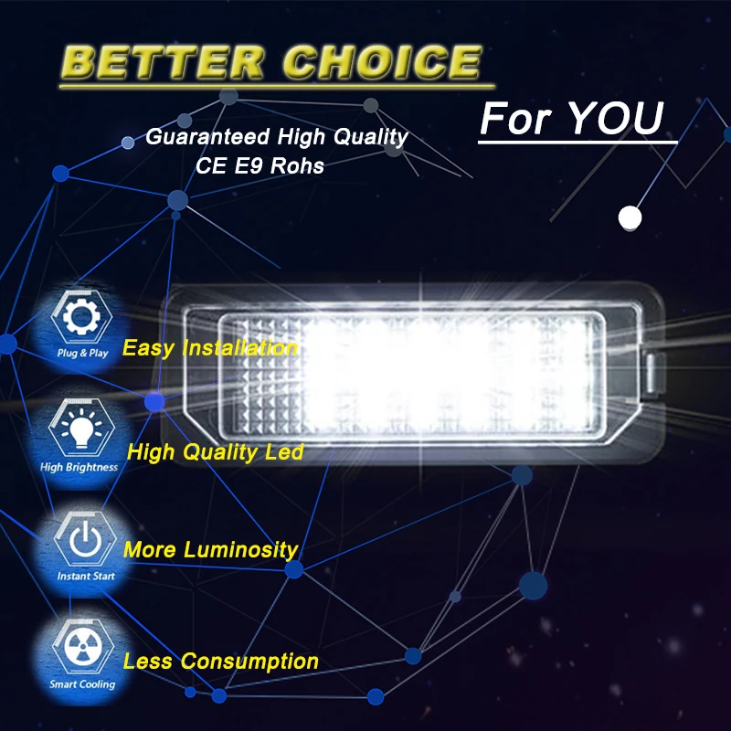 2x New Genuine For VW Beetle Golf Tiguan Led Number License Plate Lights  1k8943021D view 3