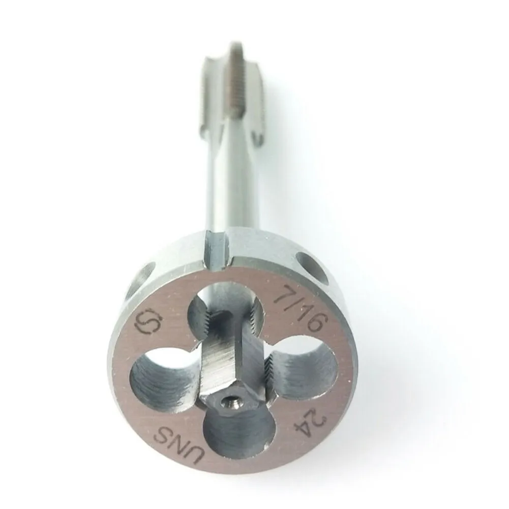 1pcs Right Hand Taper And Die 7/16-24 Die High Speed Steel Right Hand Silver UNS + 1pcs Brand New High Quality