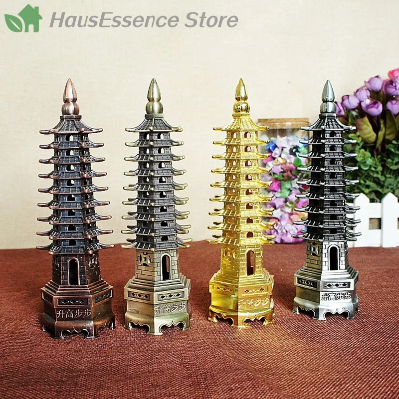 ※Zinc Alloy Feng Shui Education Tower Levels Wen Chang Pagoda Desktop Decorations good luck home decor cultural decoratie