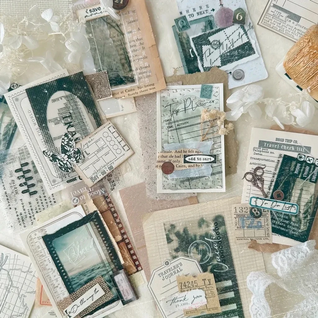 Journal Pages Vintage Where To Next Washi PET Tape for Card Making DIY Decorative Sticker