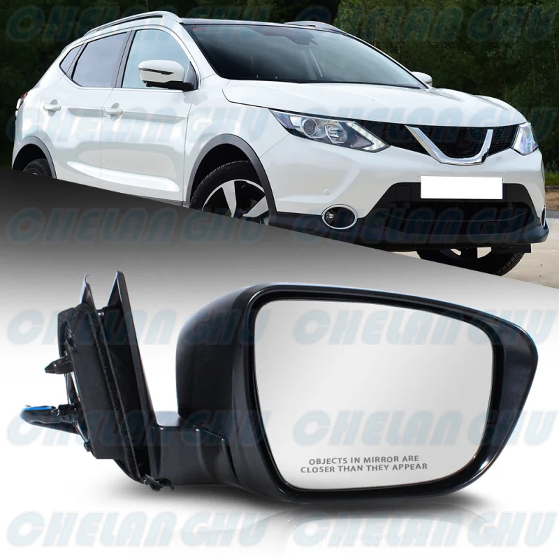 For Nissan Qashqai / Rogue Sport 2015 2016 2017 2018 2019 US Version 1pc Right 13Pin Peal White Painted Camera Power Fold Mirror