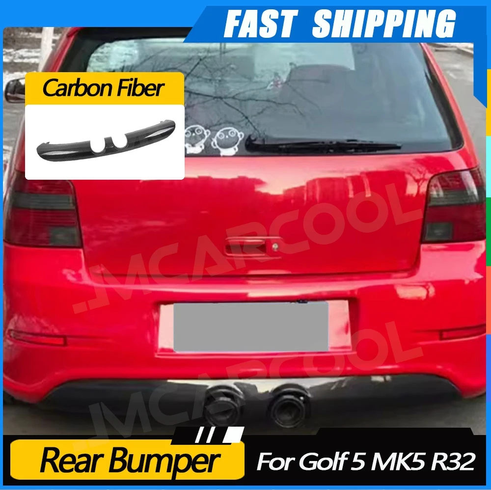 

JMCARCOOL Car Rear Bumper Lip Diffuser Spoiler Body Kits For Golf 5 MK5R32 2005-2009 Carbon Fiber Rear Diffuser Car Decoration