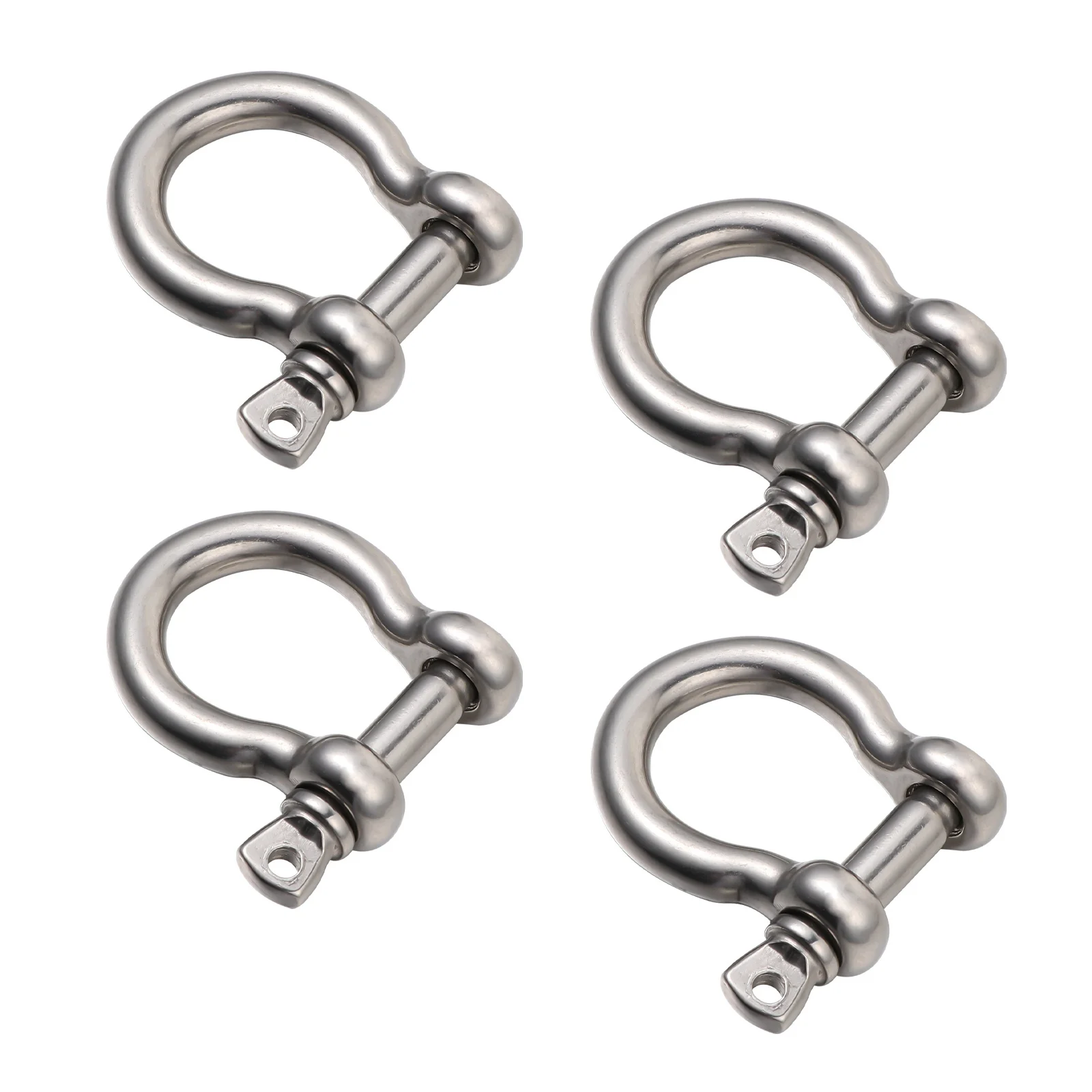 

4Pcs Stainless Steel Shackle Durable D-Shaped Shackle for Towing Hauling Vehicle Lifting Shackles