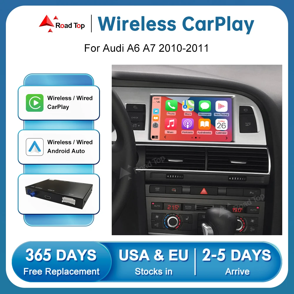 

Беспроводной автомобильный интерфейс Apple CarPlay Android для Audi A6 A7 C6 2010-2011 с функцией воспроизведения зеркальной связи