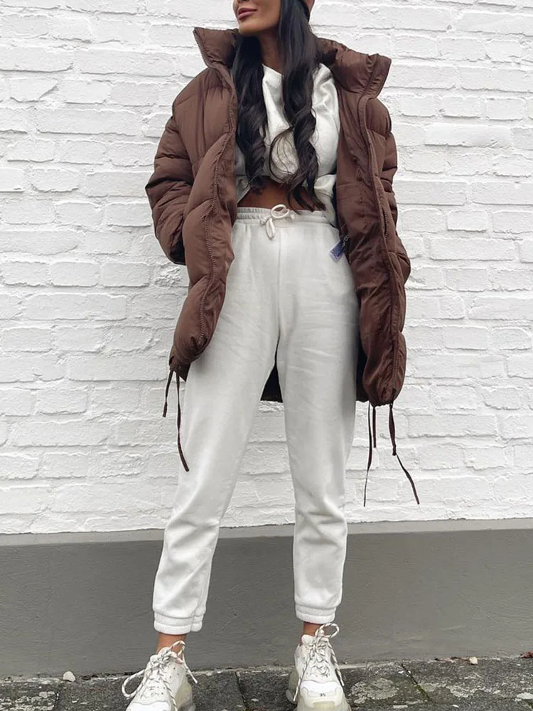 Women\'s Winter Jacket Khaki Thick Warm Parkas Oversized Coat For Women Winter Parka Puffer Jacket Cotton Padded Jacket Outwear