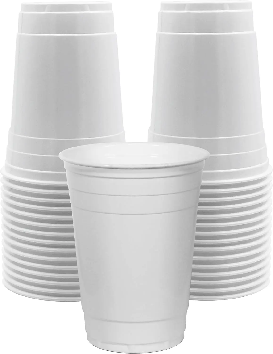 30 Pack 16oz White Plastic Cups - Disposable Drinking Glasses for Parties, Iced Tea, Smoothies, Beer, Cocktails