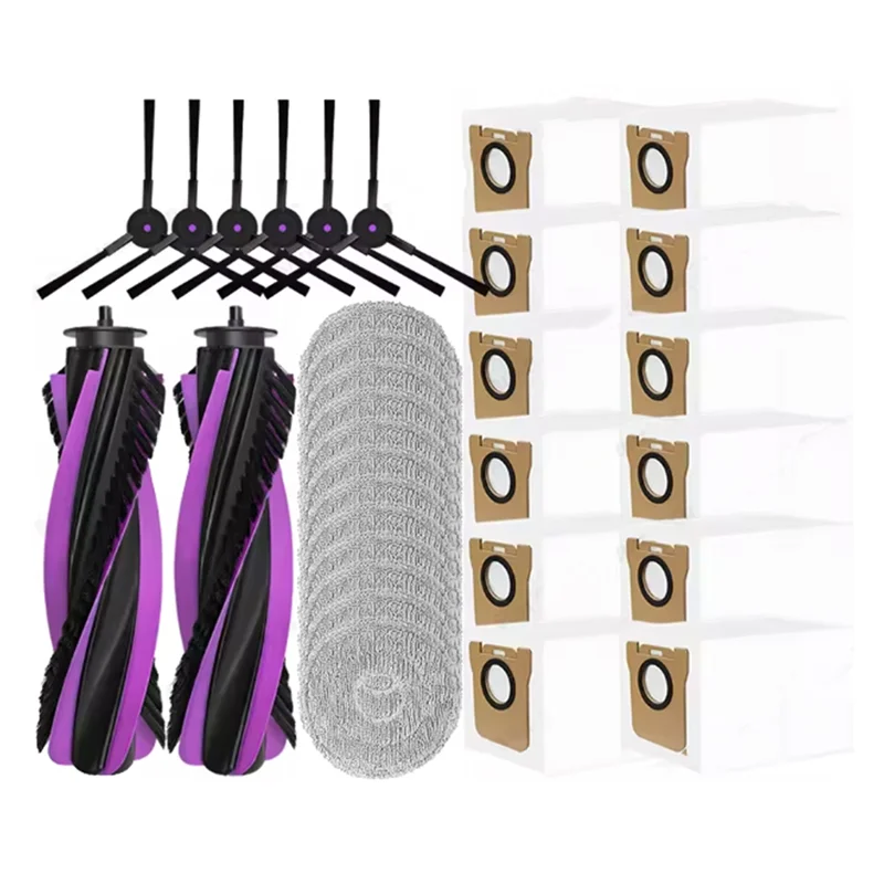 

A24R Main Brush Side Brush Mop Cloth Dust Bag Set-32PCS For JONR P20 PRO Robot Vacuum Cleaner Replacement Parts