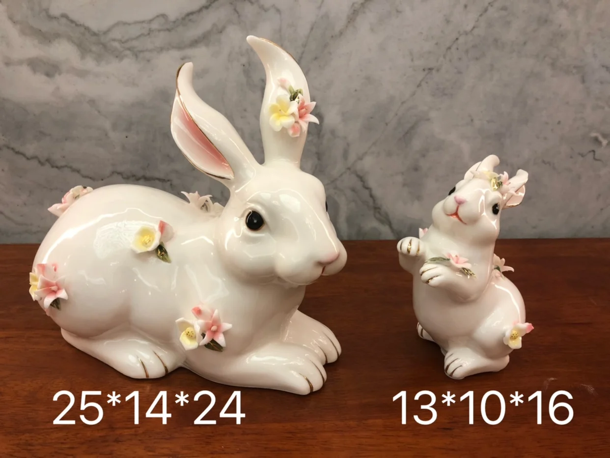 Rabbit creative pendulum porcelain zodiac rabbit cartoon rabbit mascot birthday gift home accessories