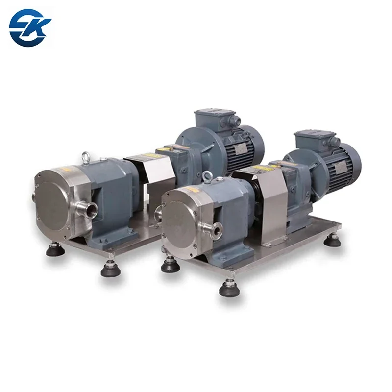 Food Grade Sanitary High Viscosity Liquid Material Transfer Rotary Pump Sanitary Mobile Lobe Pump