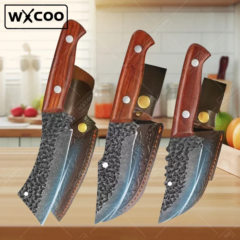 WXCOO Handmade Forged Professional Kitchen Knives Stainless Steel Boning Knife Fruit Chef Knife Meat Cleaver Butcher Knife