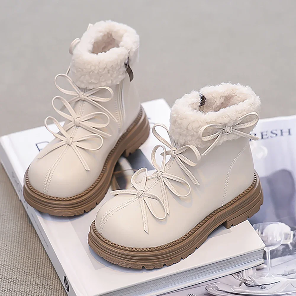 

Autumn Girls Trendy Shoes Waterproof Kids Children Teenagers Children Warm Cotton Shoes Kids Fashionable Solid Color Winter