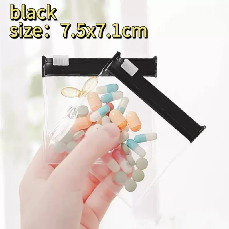 Mini Colorful Pill Dispenser Bags Reusable Medicine Zip Bags Self-Sealing Jewelry Storage Pouch Portable Travel Waterproof Bags