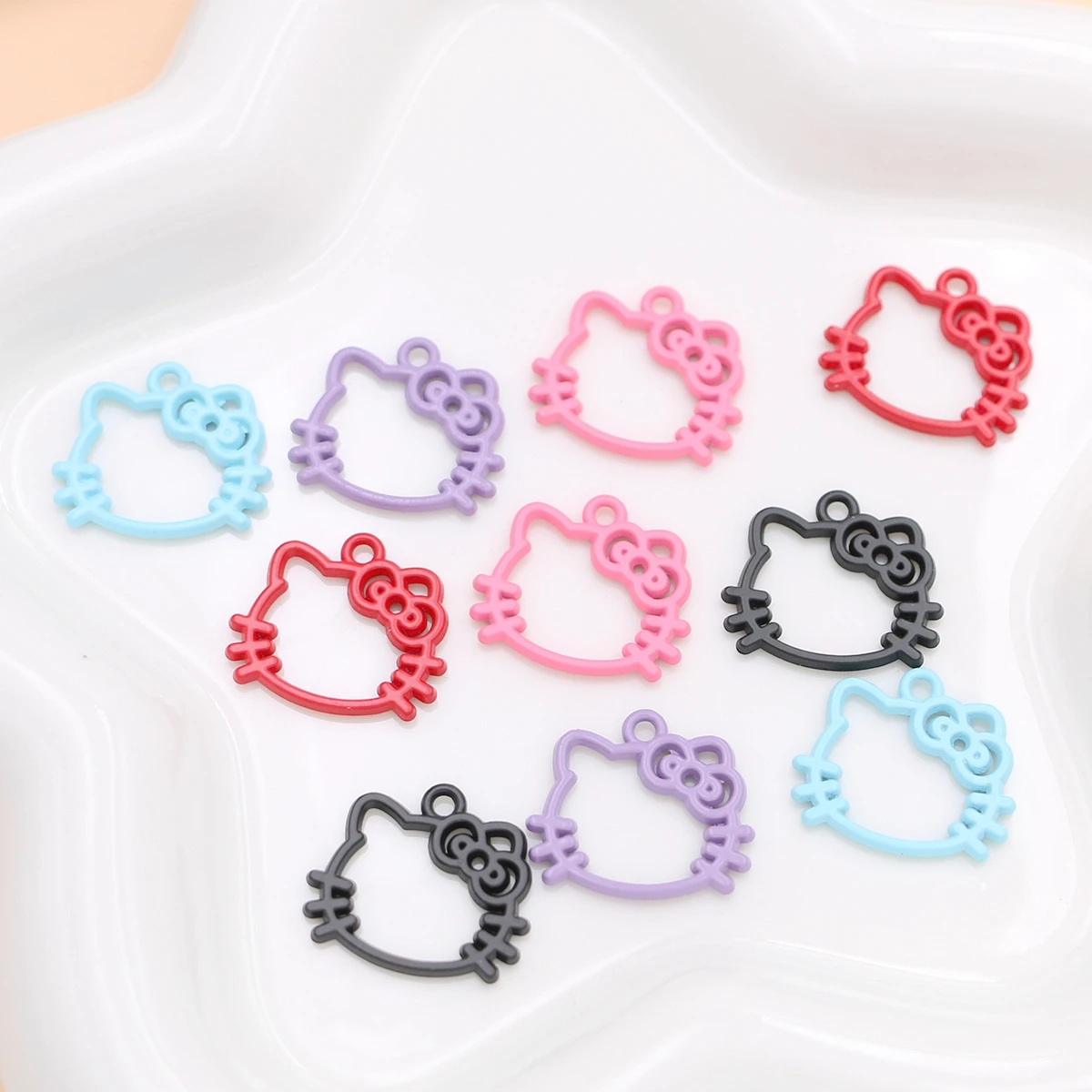 10Pcs Kitty Cat Charm Pendant for Jewelry Making Earrings Necklace DIY Accessories Craft